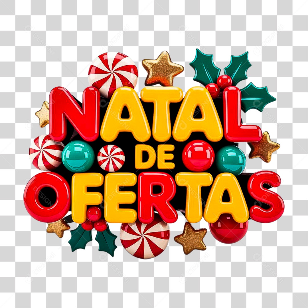 Selo 3D Natal de Ofertas PNG Transparente