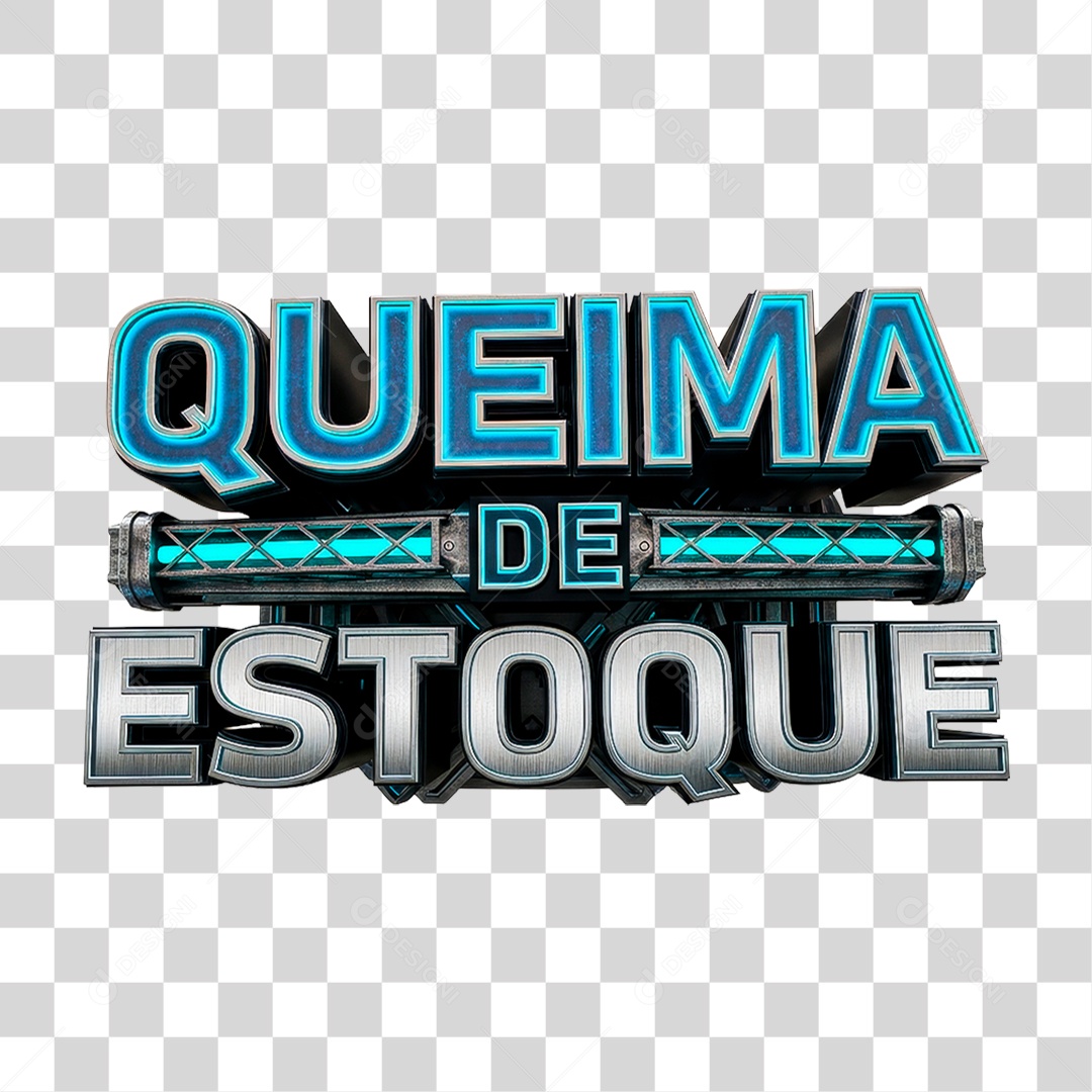 Selo 3D Queima de Estoque PNG Transparente