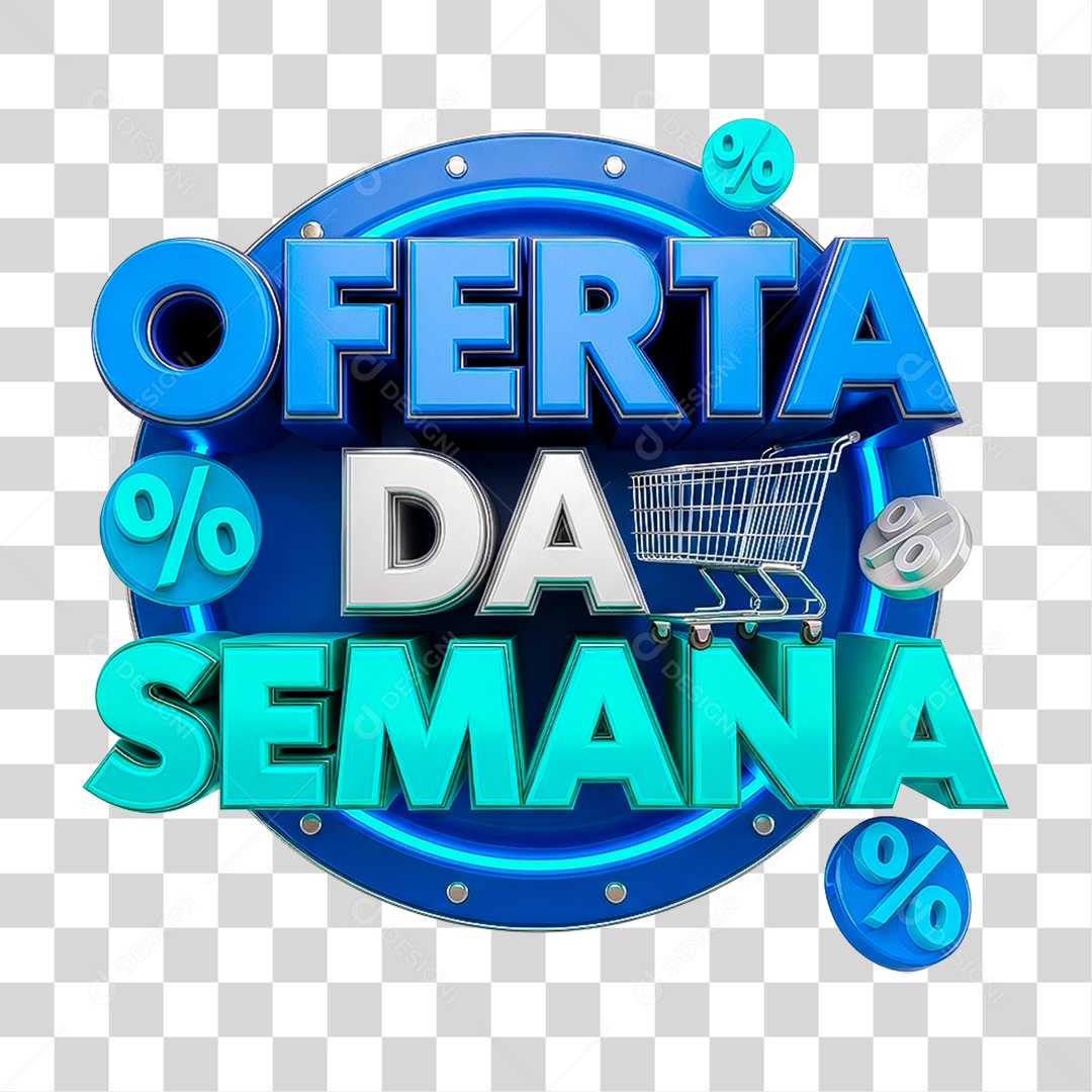 Selo 3D Oferta da Semana PNG Transparente