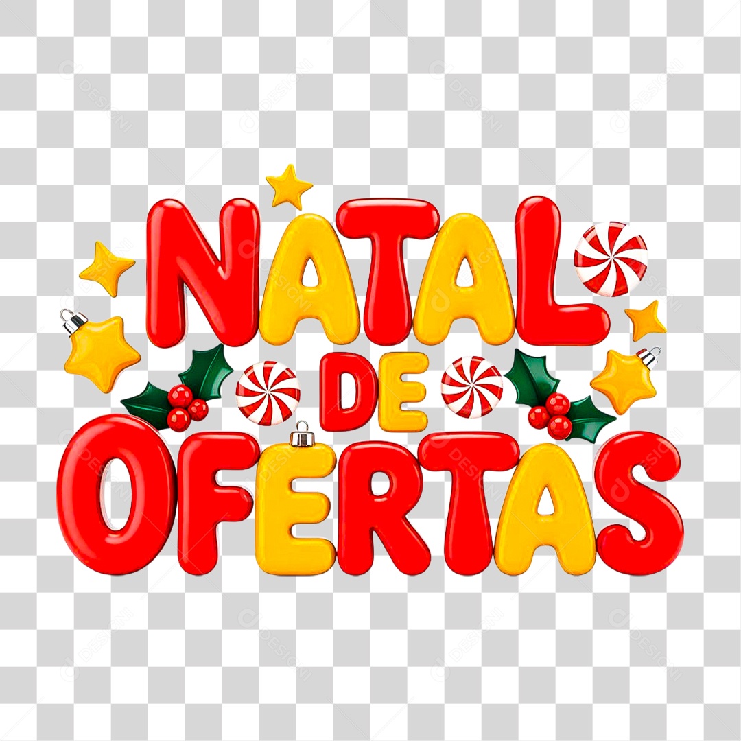 Selo 3D Natal de Ofertas PNG Transparente