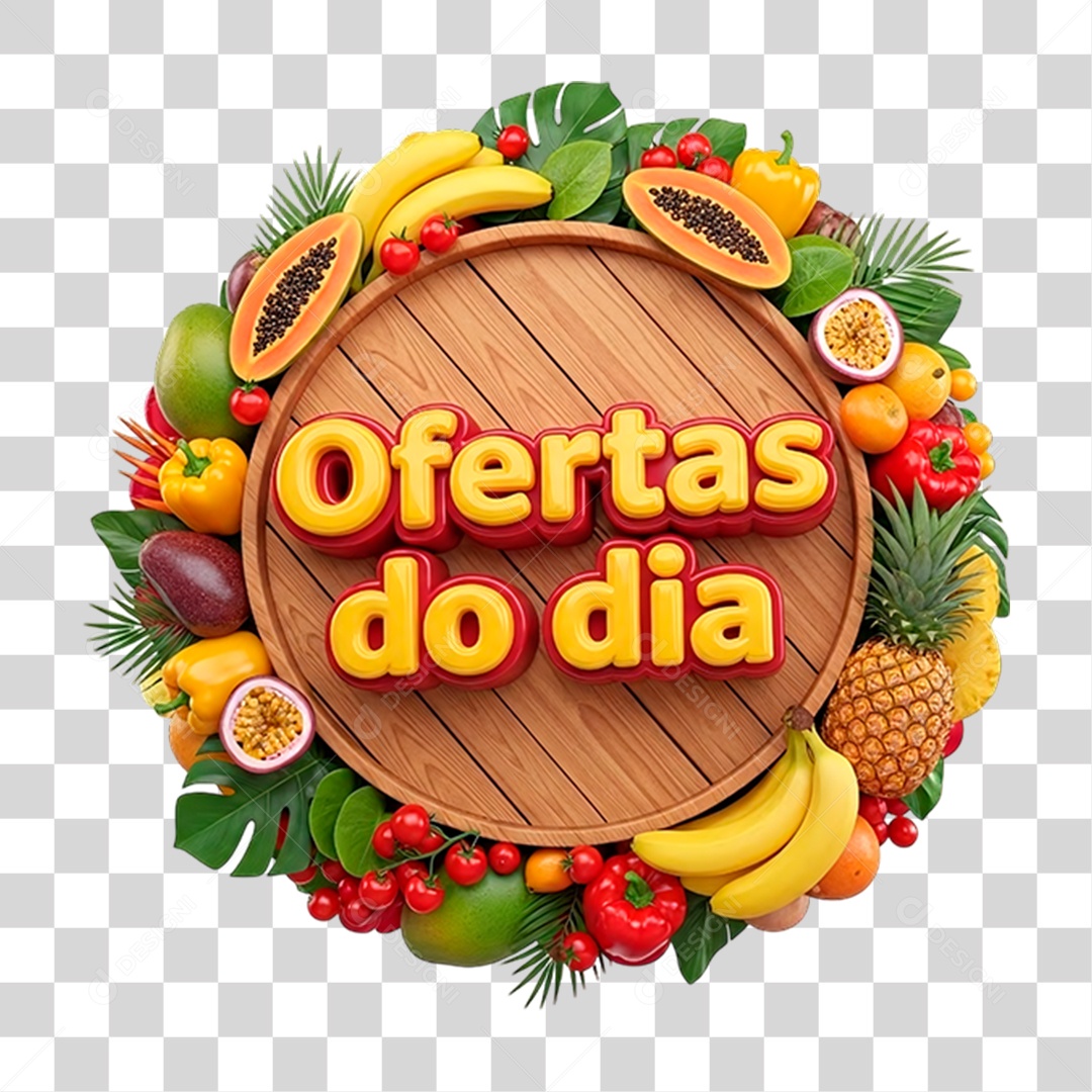 Selo 3D Oferta do Dia PNG Transparente