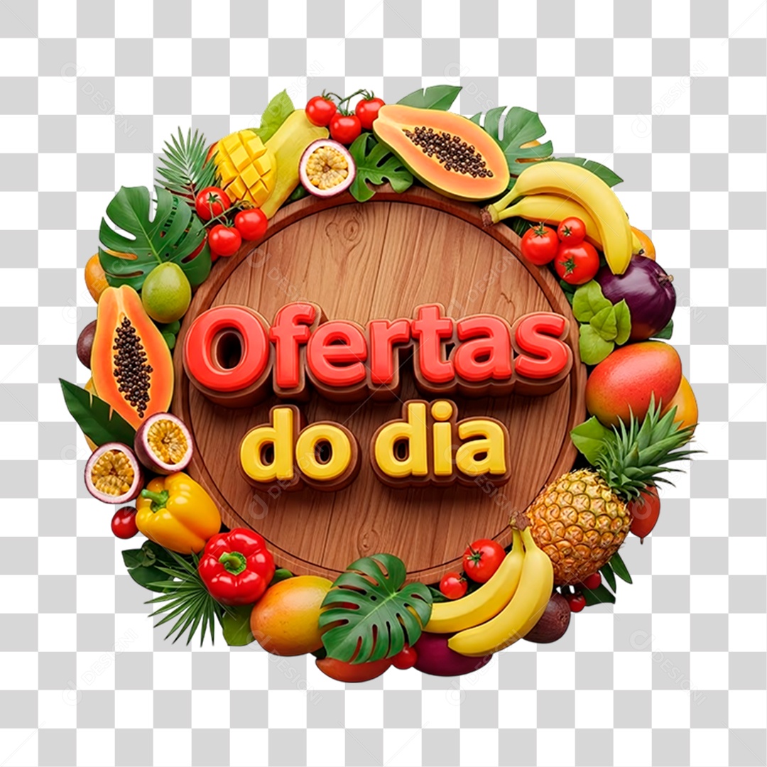 Selo 3D Oferta do Dia PNG Transparente