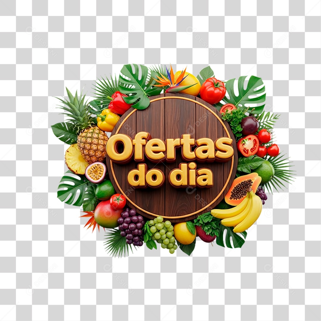 Selo 3D Oferta do Dia PNG Transparente