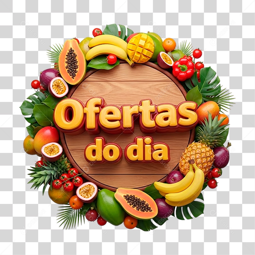 Selo 3D Oferta do Dia PNG Transparente