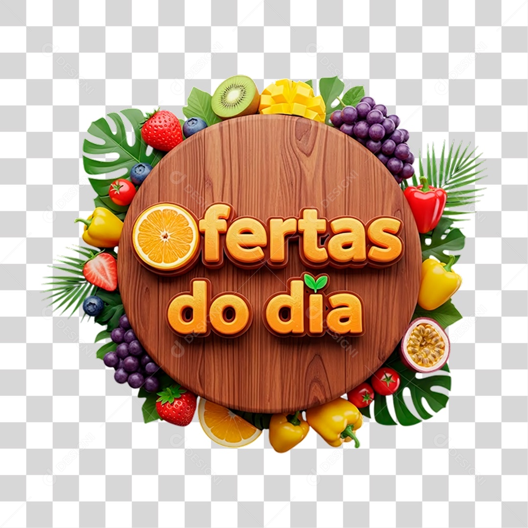 Selo 3D Oferta do Dia PNG Transparente