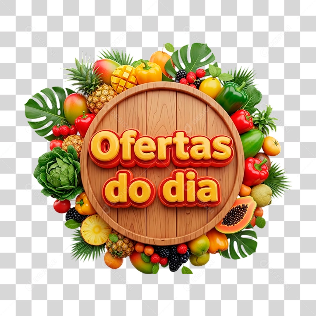 Selo 3D Oferta do Dia PNG Transparente