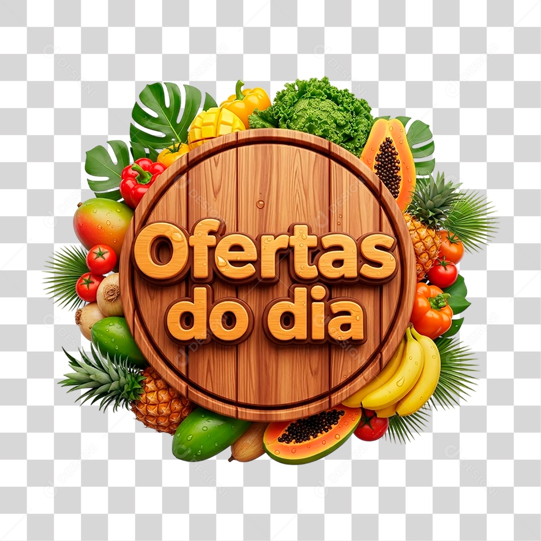 Selo 3D Oferta do Dia PNG Transparente