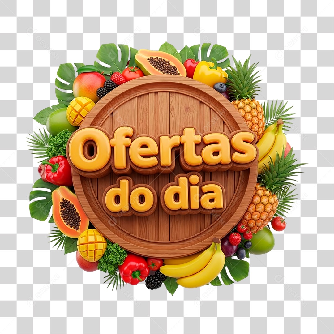 Selo 3D Oferta do Dia PNG Transparente