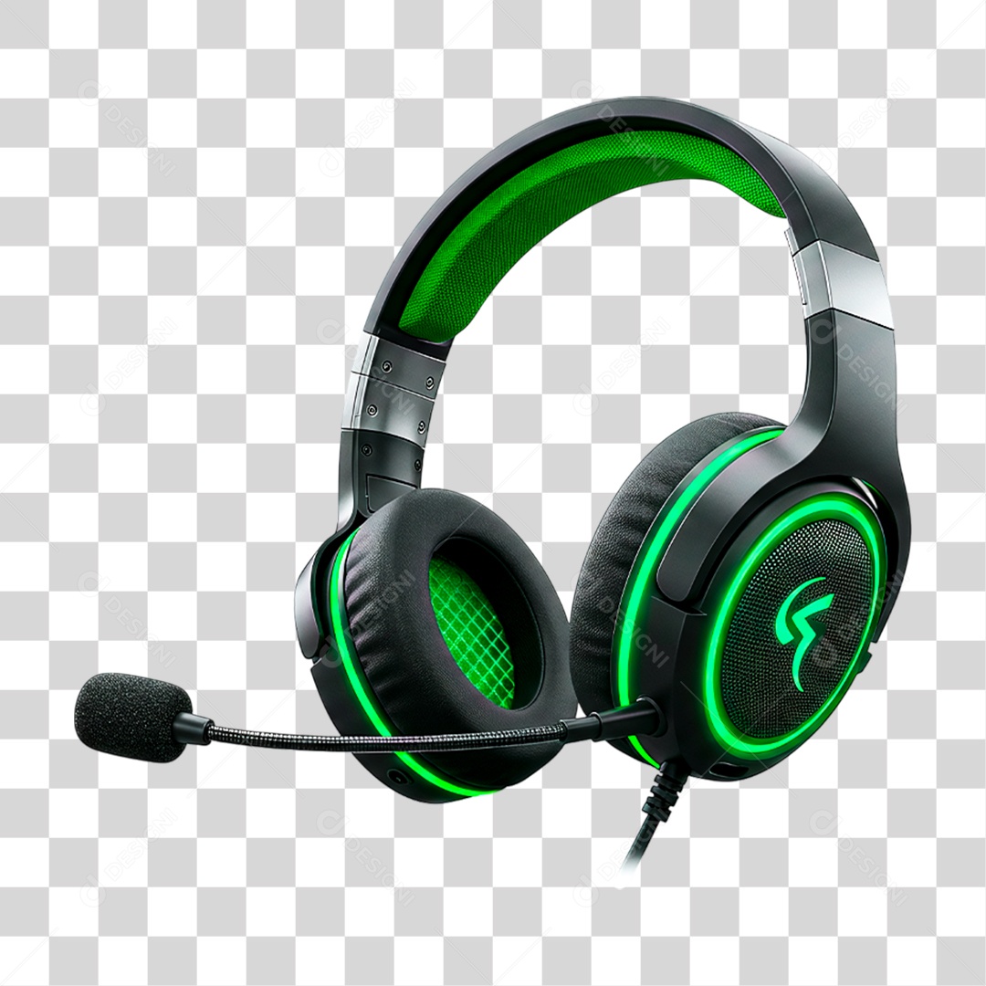 Fone Gamer PNG Transparente