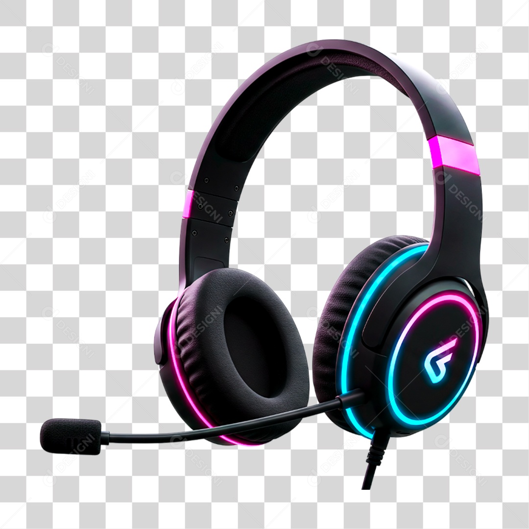 Fone Gamer PNG Transparente