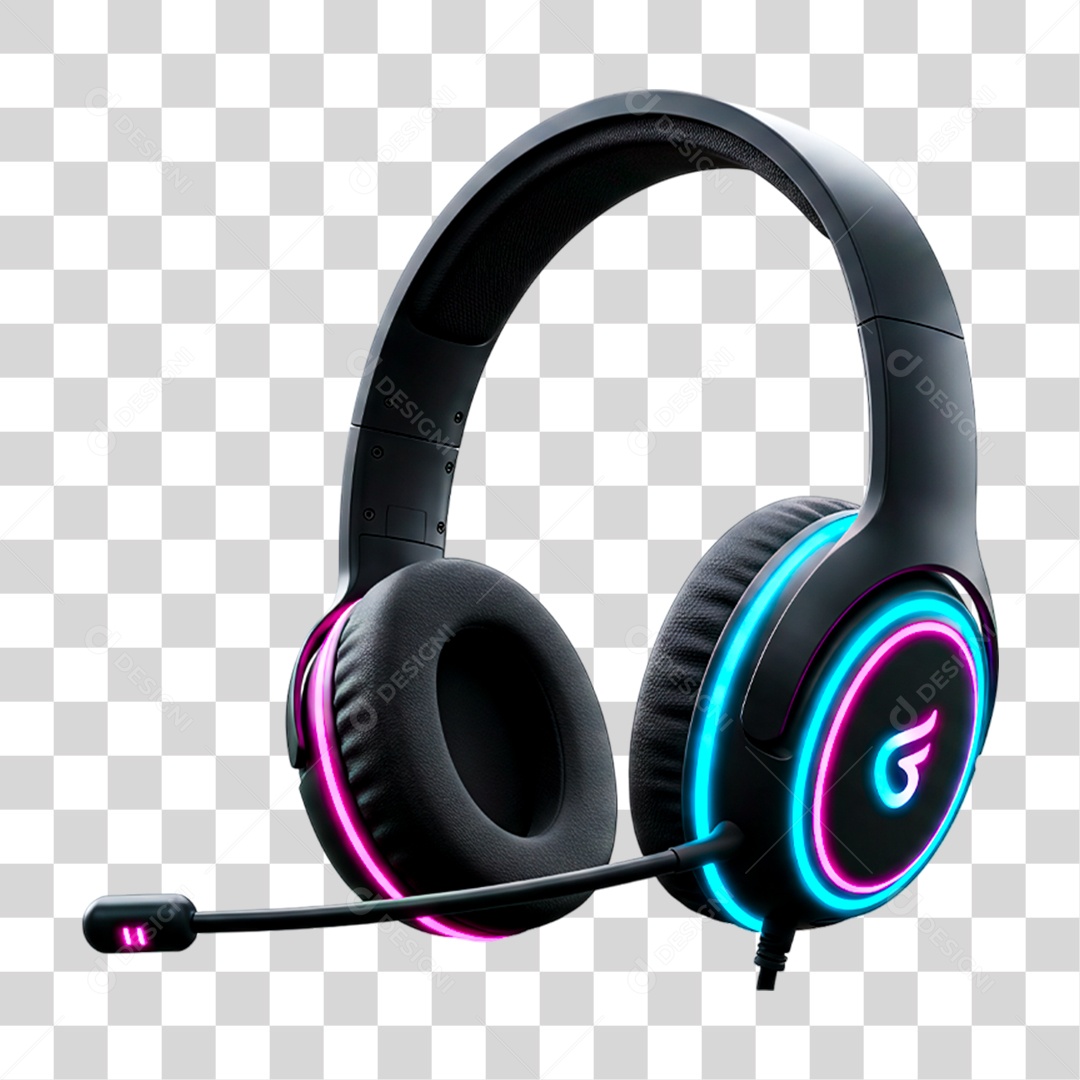 Fone Gamer PNG Transparente