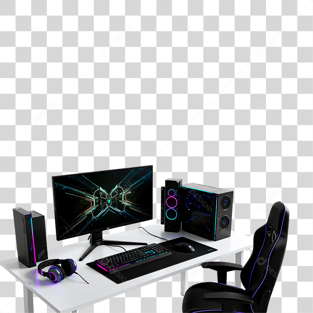 Equipamento Gamer Monitor PNG Transparente
