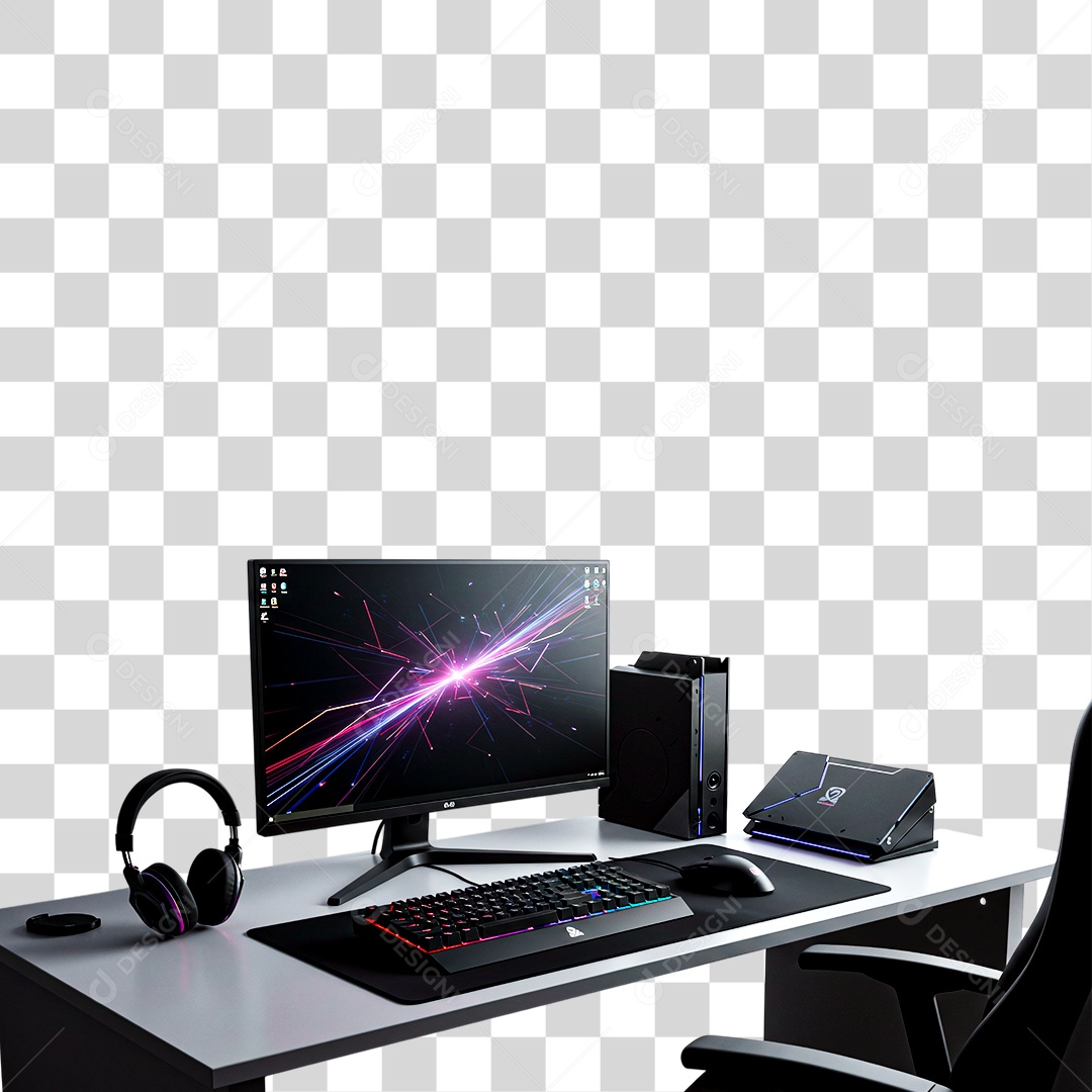 Equipamento Gamer Monitor PNG Transparente