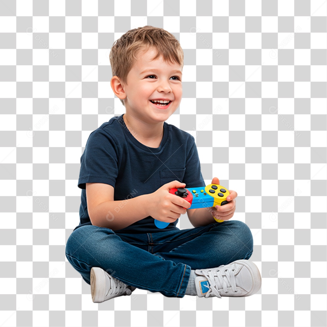 Menino Jogando Videogame PNG Transparente