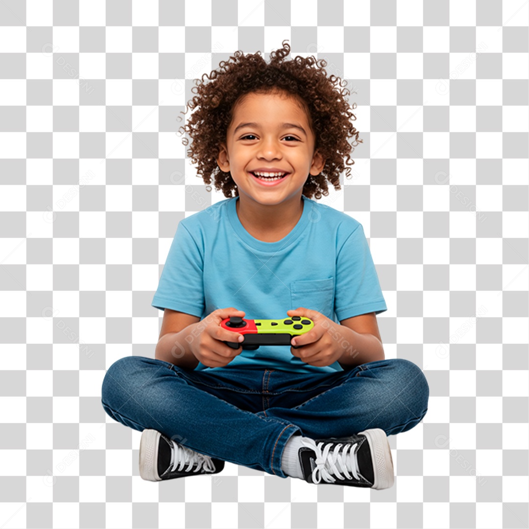 Menino Jogando Videogame PNG Transparente