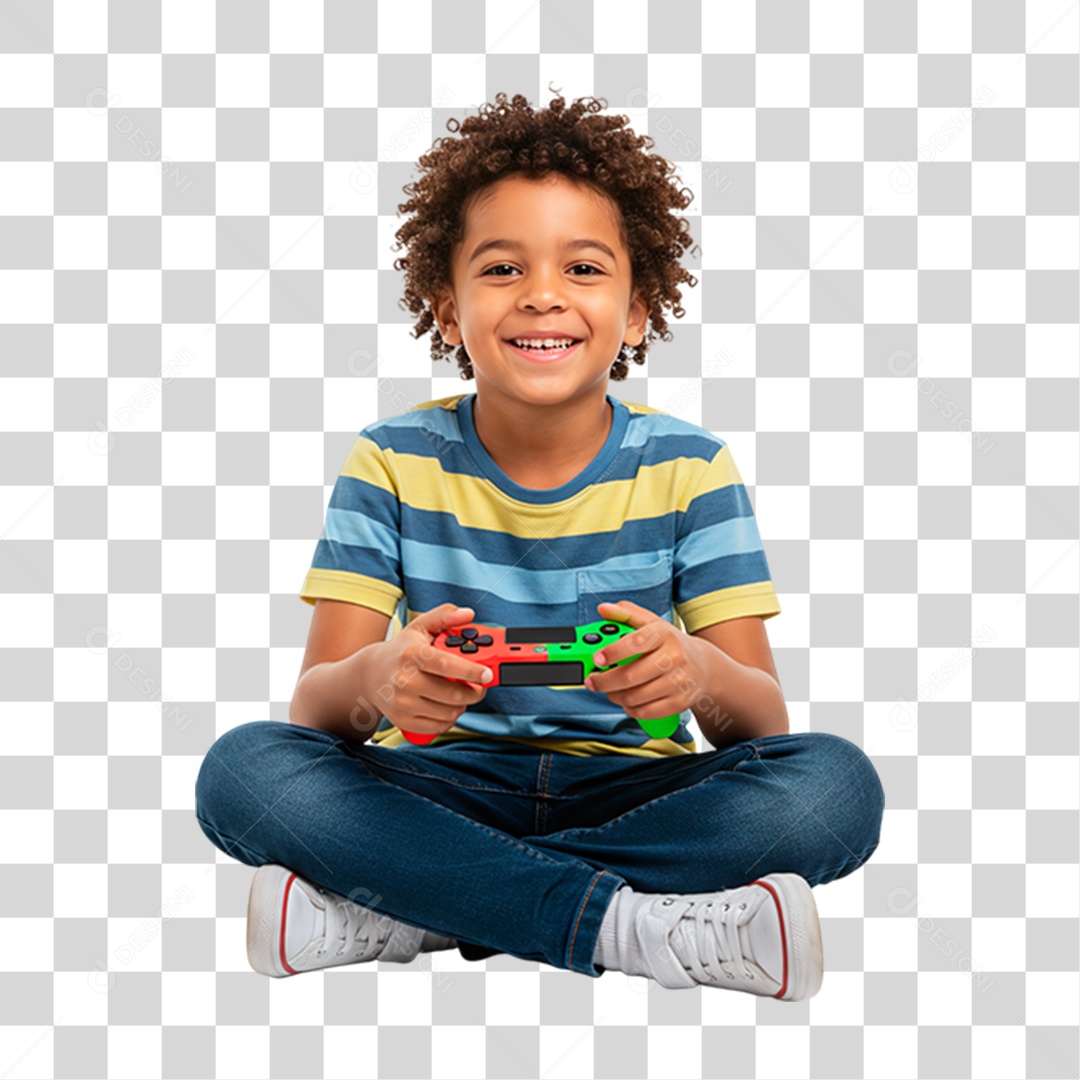Menino Jogando Videogame PNG Transparente