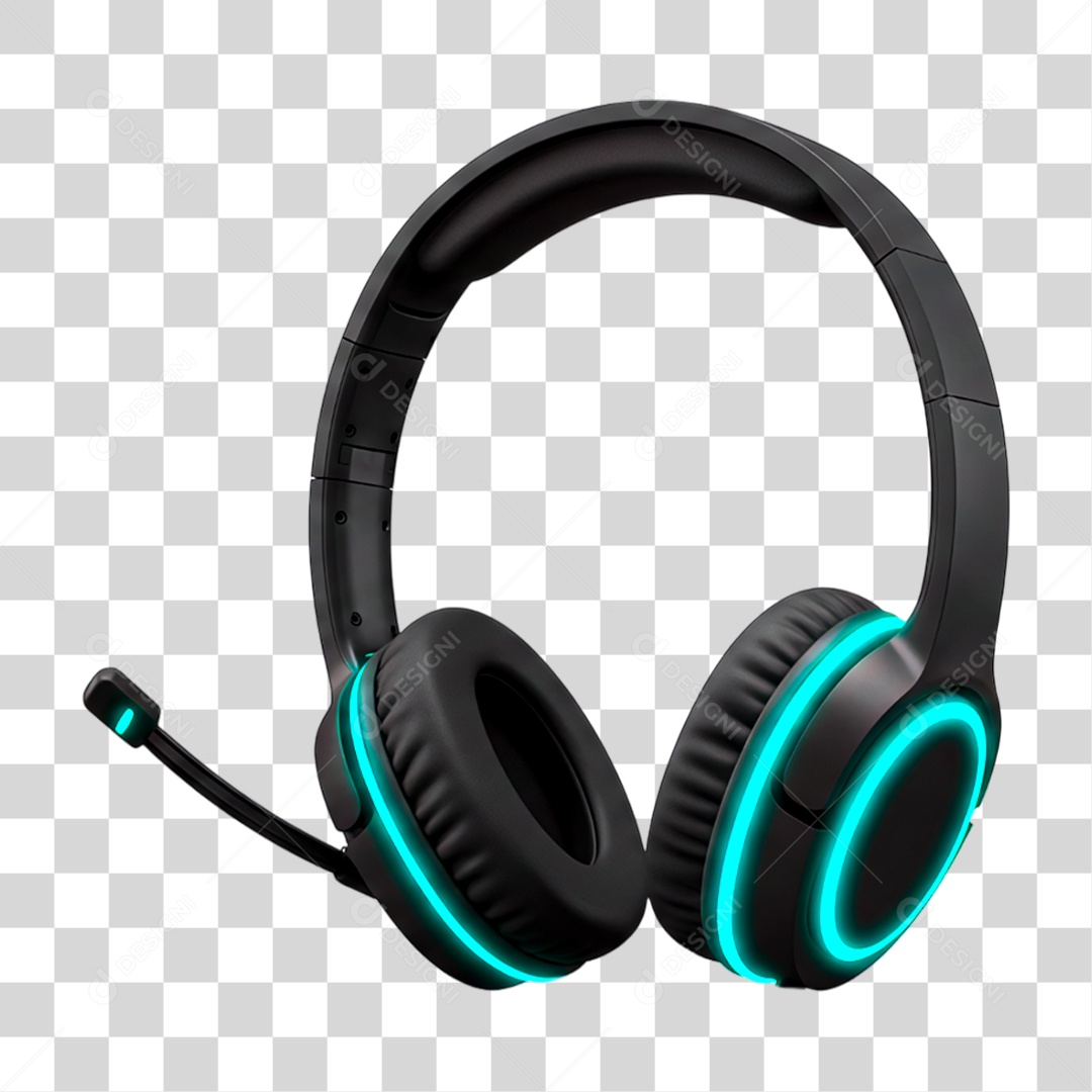 Fone Gamer PNG Transparente