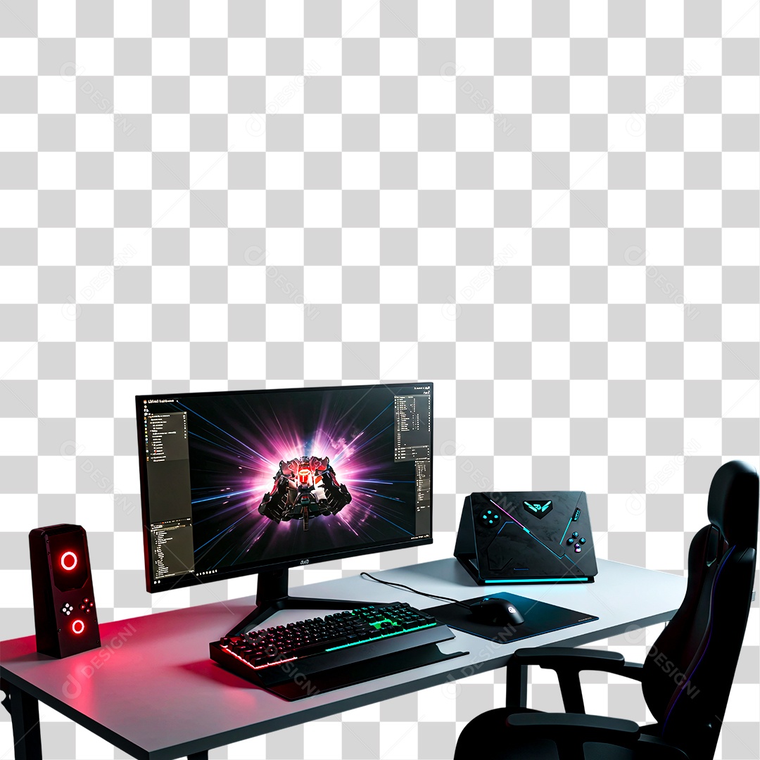 Equipamento Gamer Monitor PNG Transparente