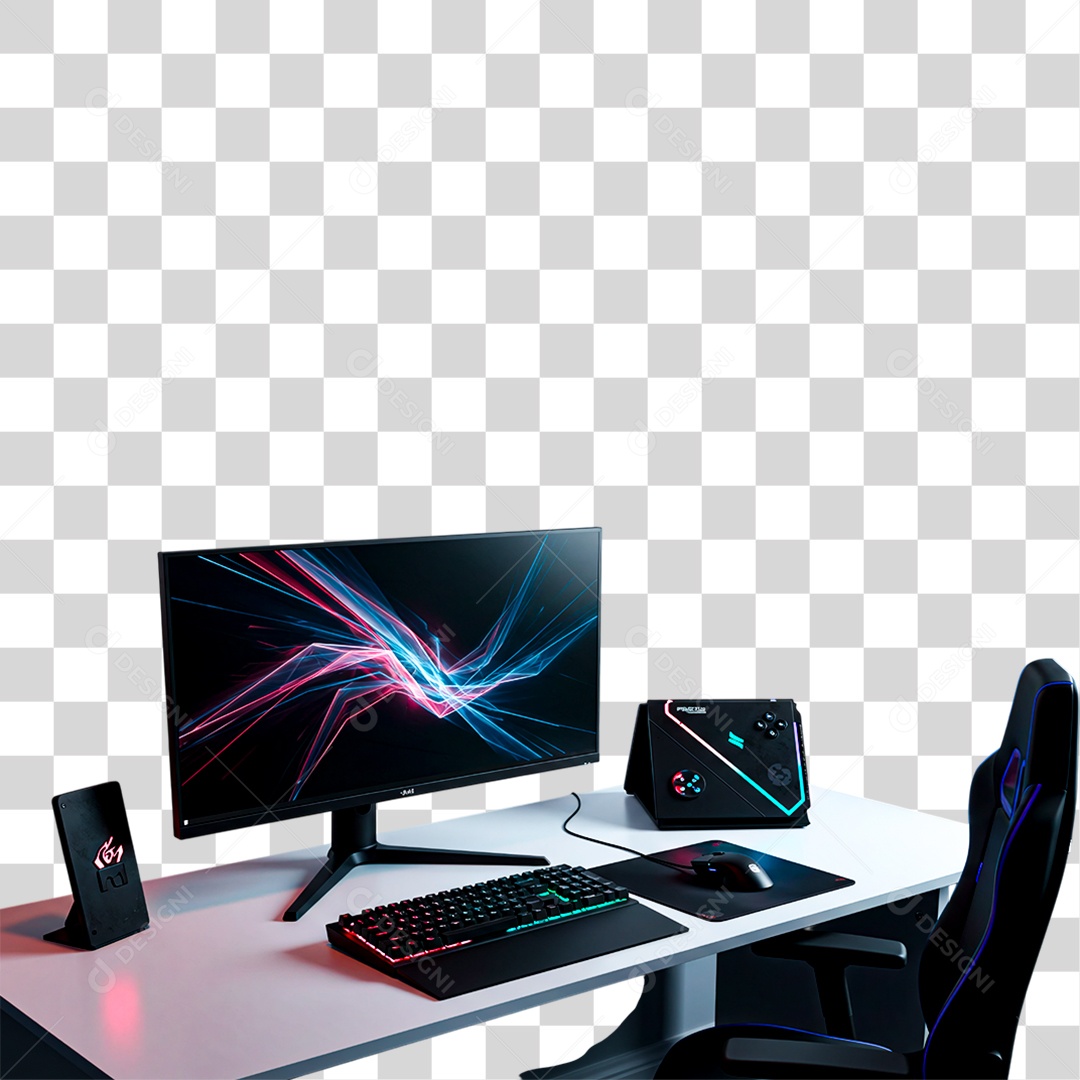 Equipamento Gamer Monitor PNG Transparente