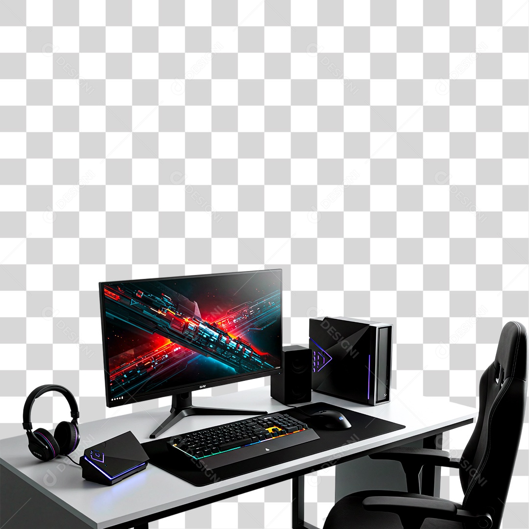 Equipamento Gamer Monitor PNG Transparente