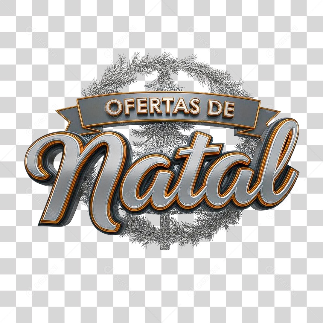 Selo 3D Ofertas de Natal PNG Transparente