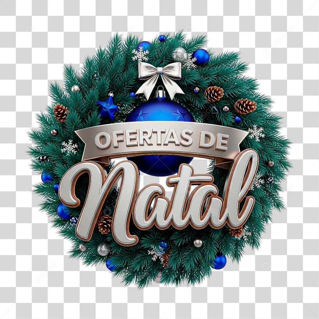 Selo 3D Ofertas de Natal PNG Transparente