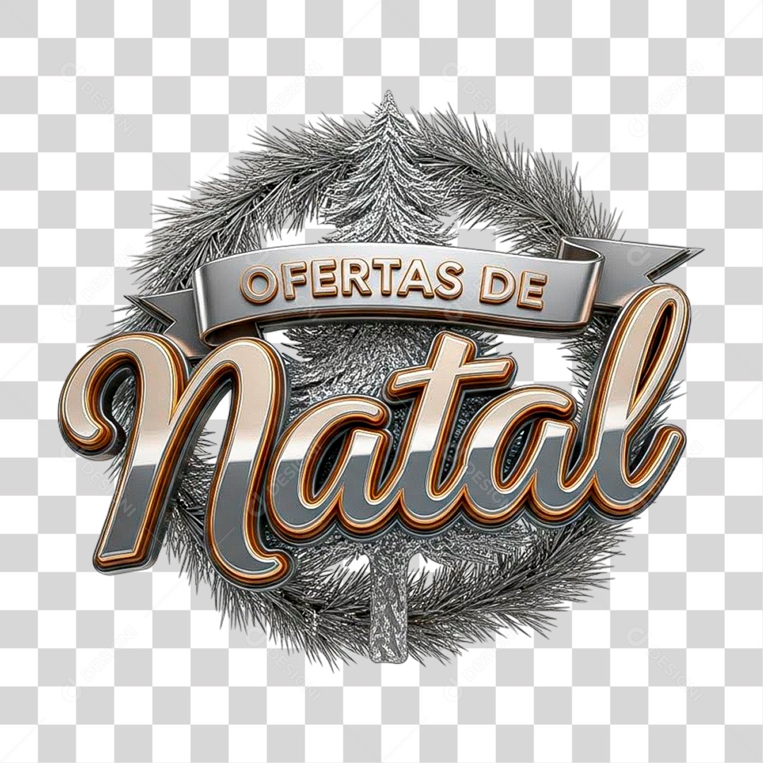 Selo 3D Ofertas de Natal PNG Transparente