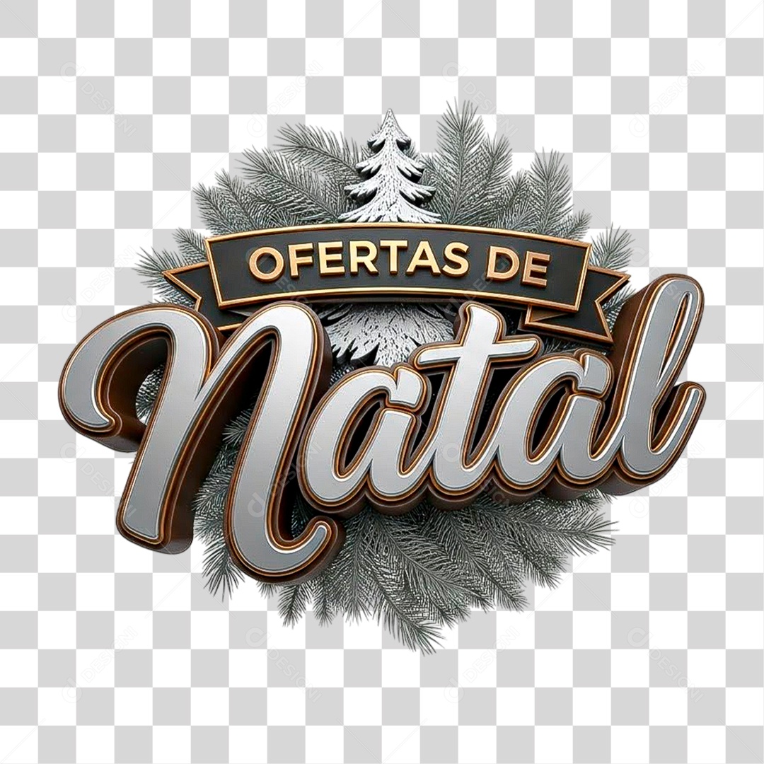 Selo 3D Ofertas de Natal PNG Transparente