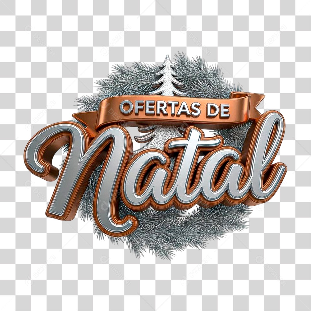 Selo 3D Ofertas de Natal PNG Transparente