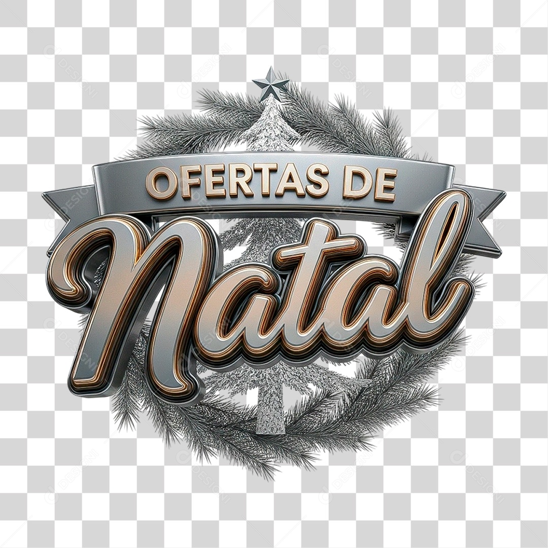 Selo 3D Ofertas de Natal PNG Transparente