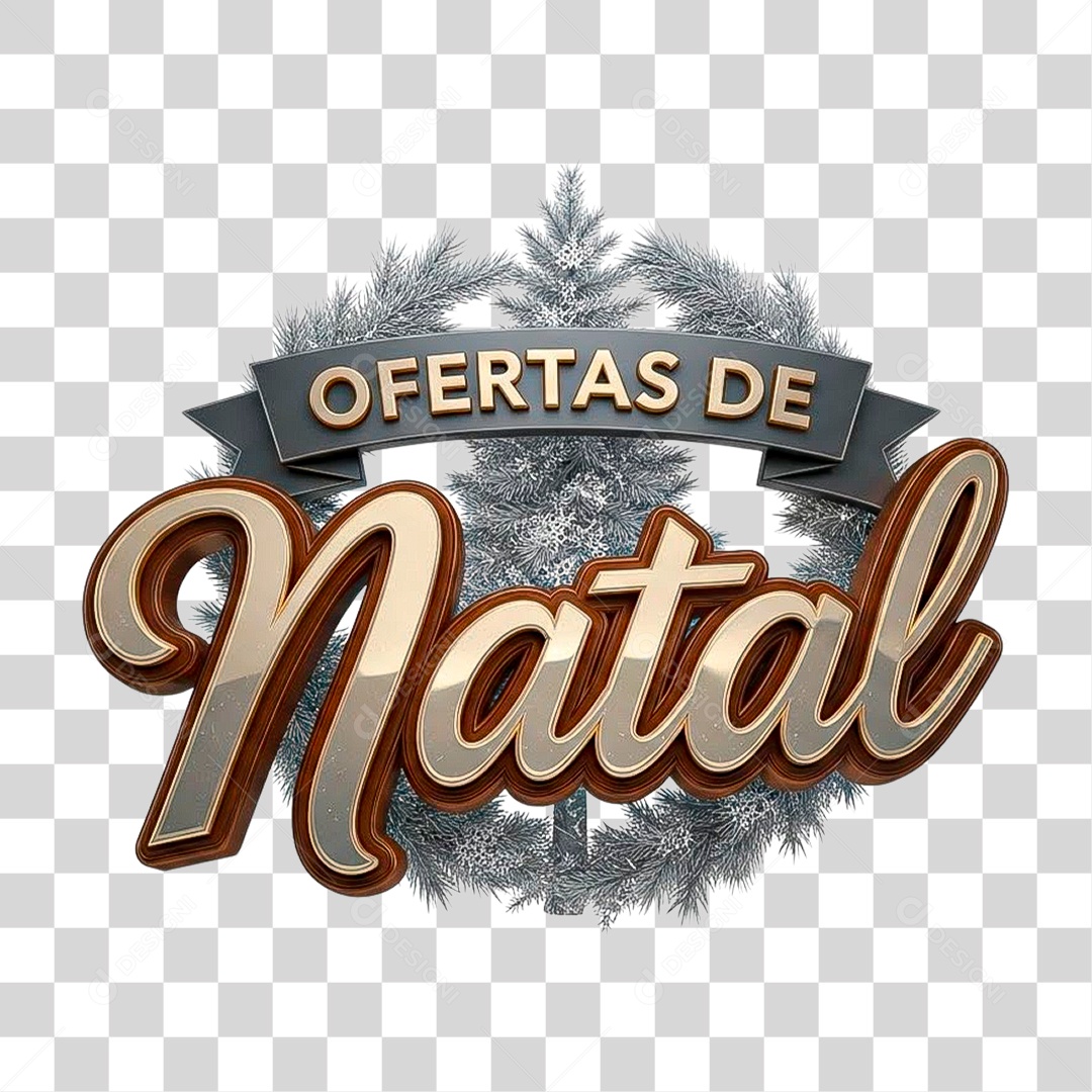 Selo 3D Ofertas de Natal PNG Transparente