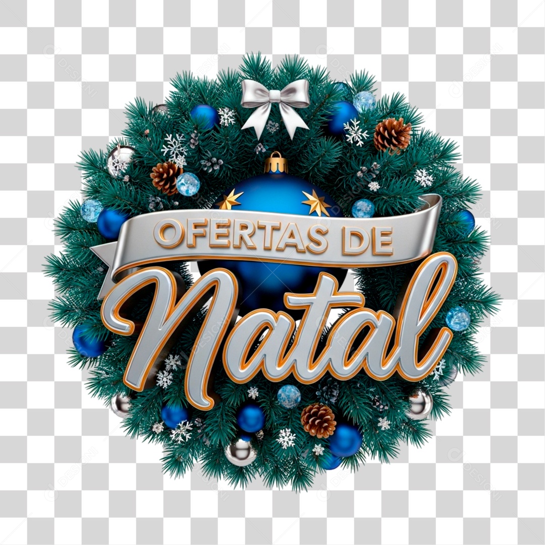 Selo 3D Ofertas de Natal PNG Transparente