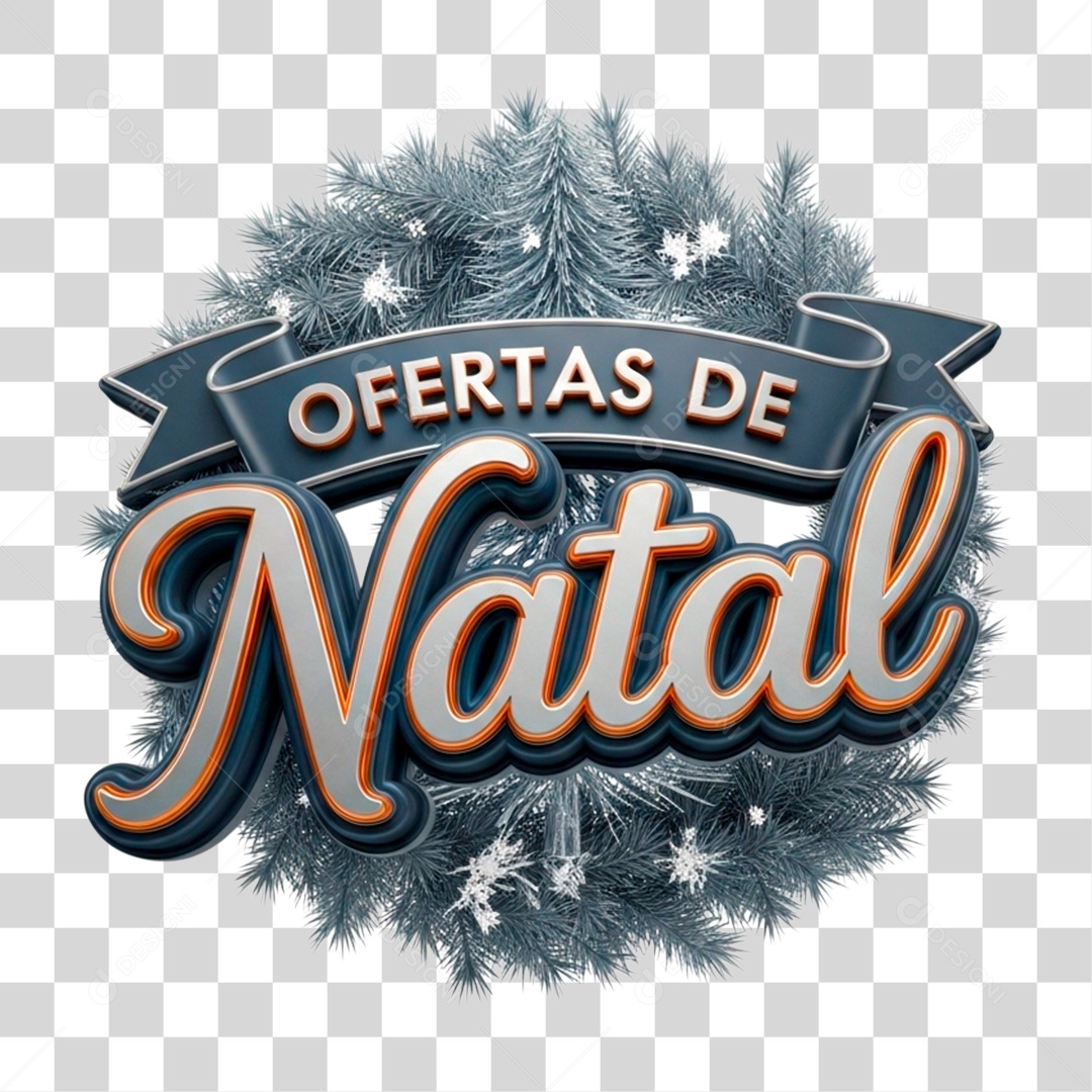 Selo 3D Ofertas de Natal PNG Transparente