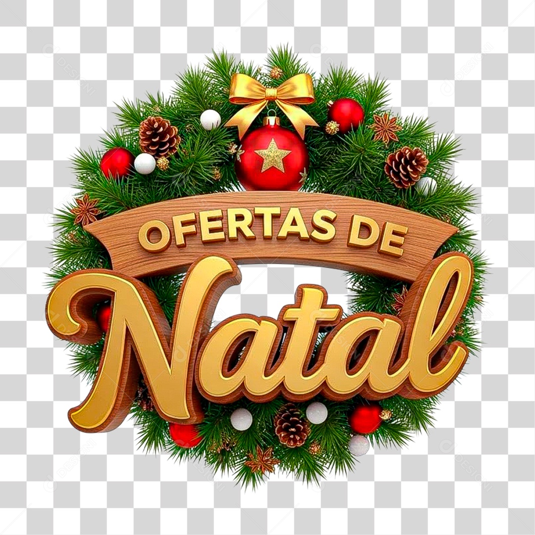 Selo 3D Oferta de Natal PNG Transparente