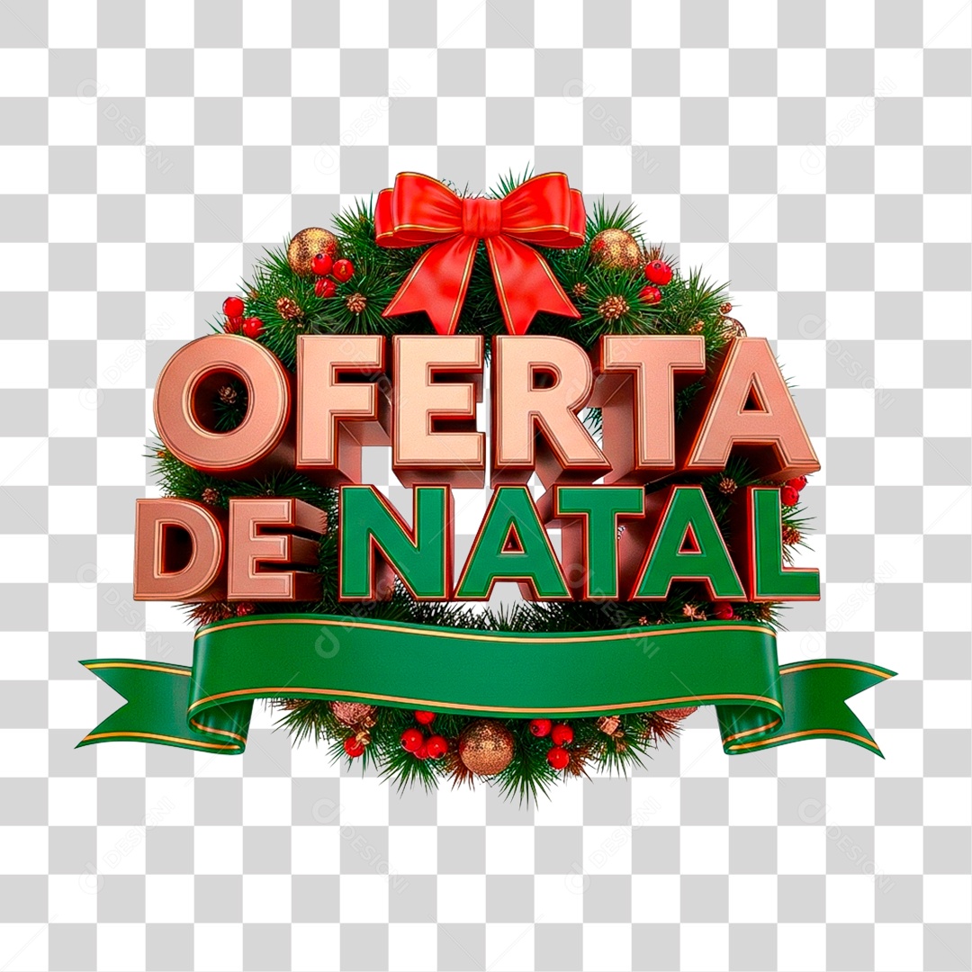 Selo 3D Oferta de Natal PNG Transparente