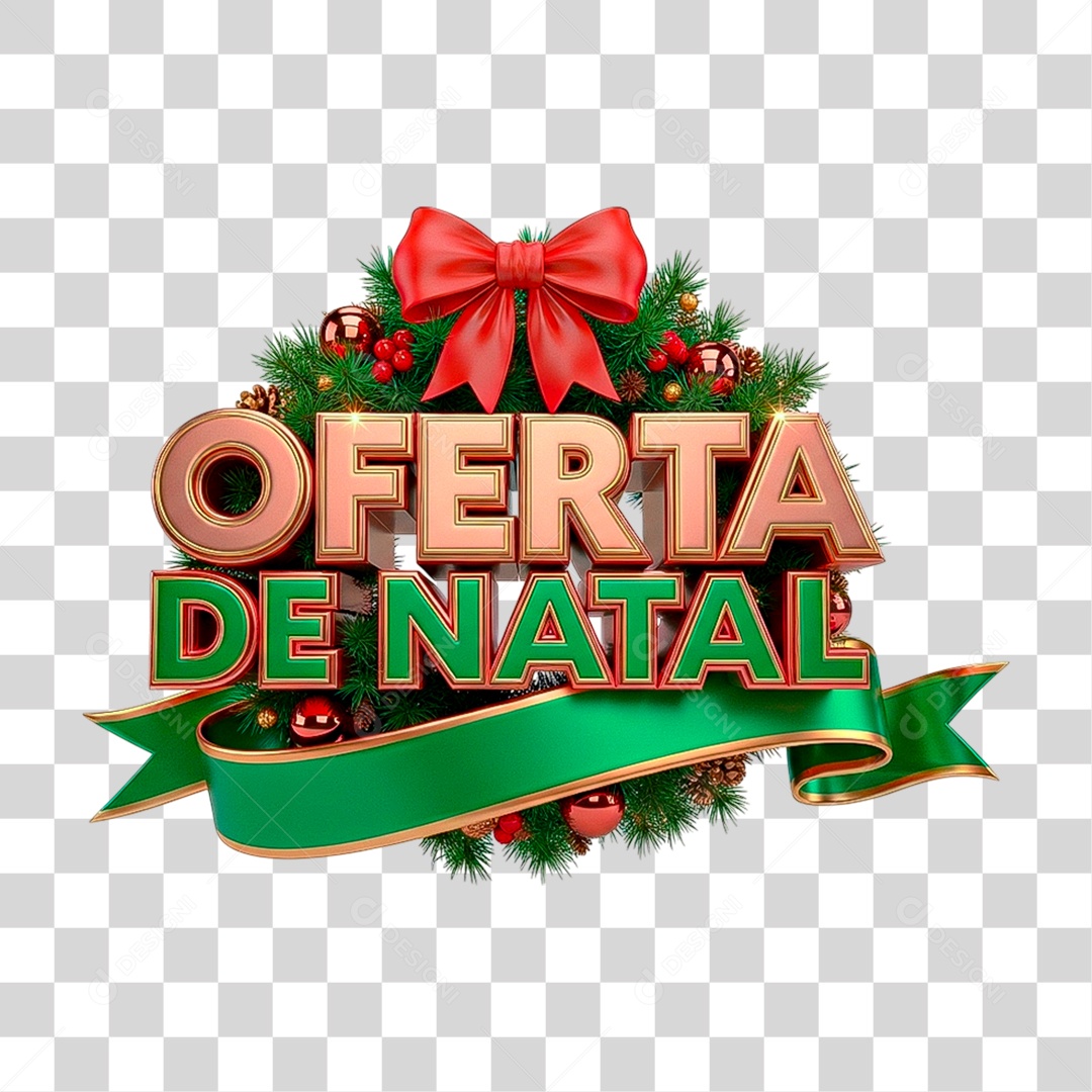 Selo 3D Oferta de Natal PNG Transparente