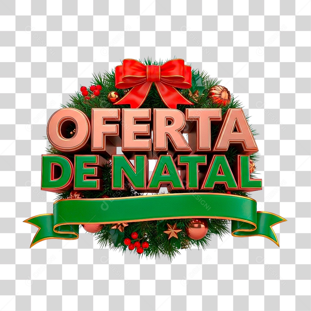 Selo 3D Oferta de Natal PNG Transparente