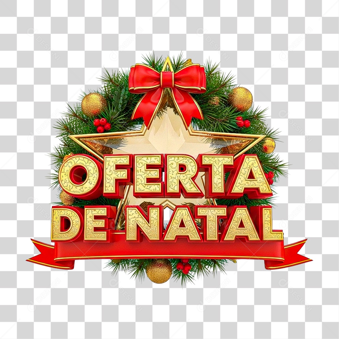 Selo 3D Oferta de Natal PNG Transparente