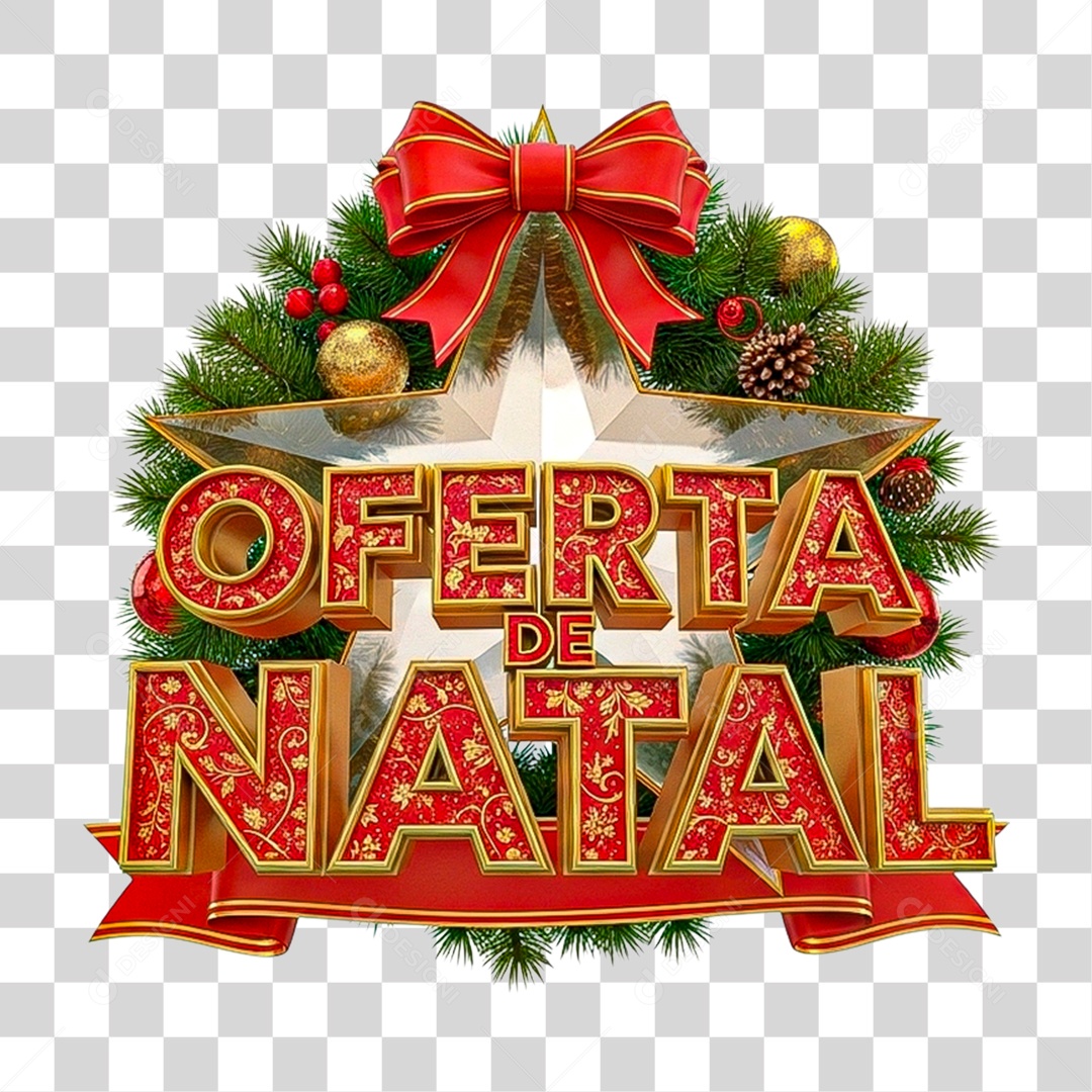Selo 3D Oferta de Natal PNG Transparente