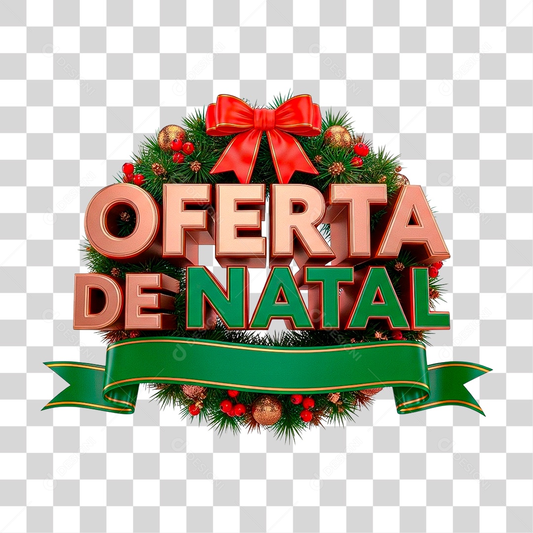Selo 3D Oferta de Natal PNG Transparente