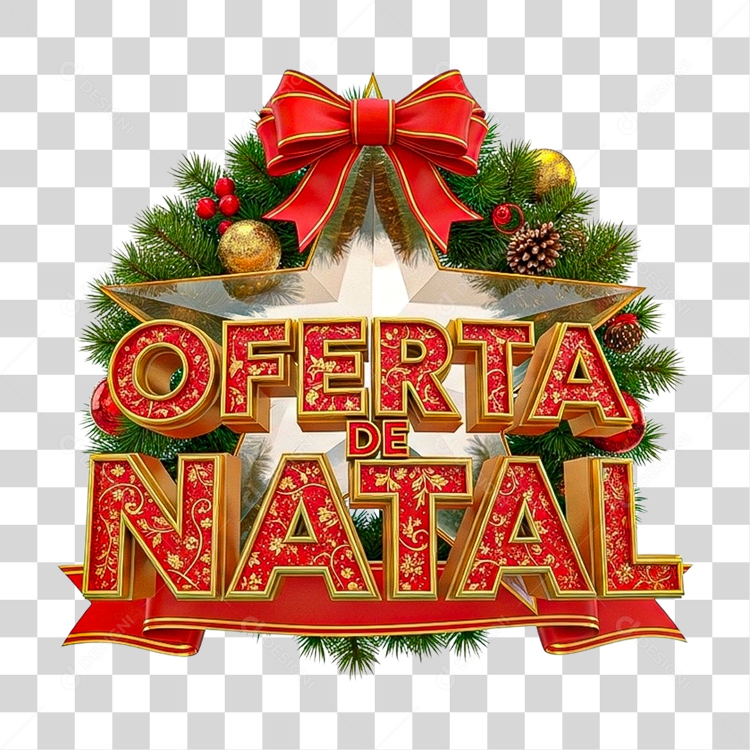 Selo 3D Oferta de Natal PNG Transparente
