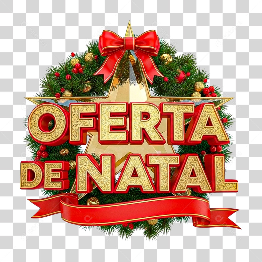 Selo 3D Oferta de Natal PNG Transparente