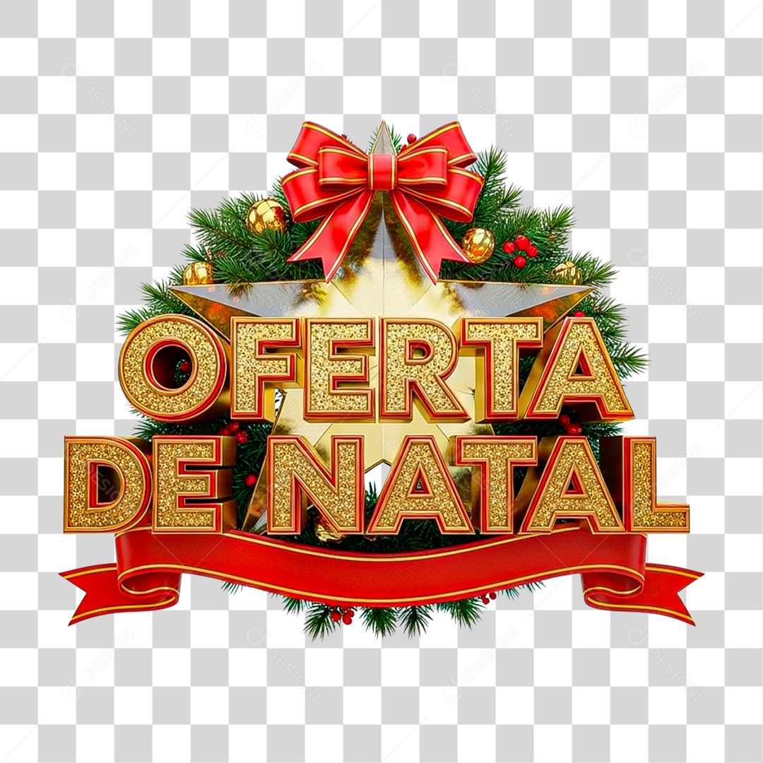 Selo 3D Oferta de Natal PNG Transparente