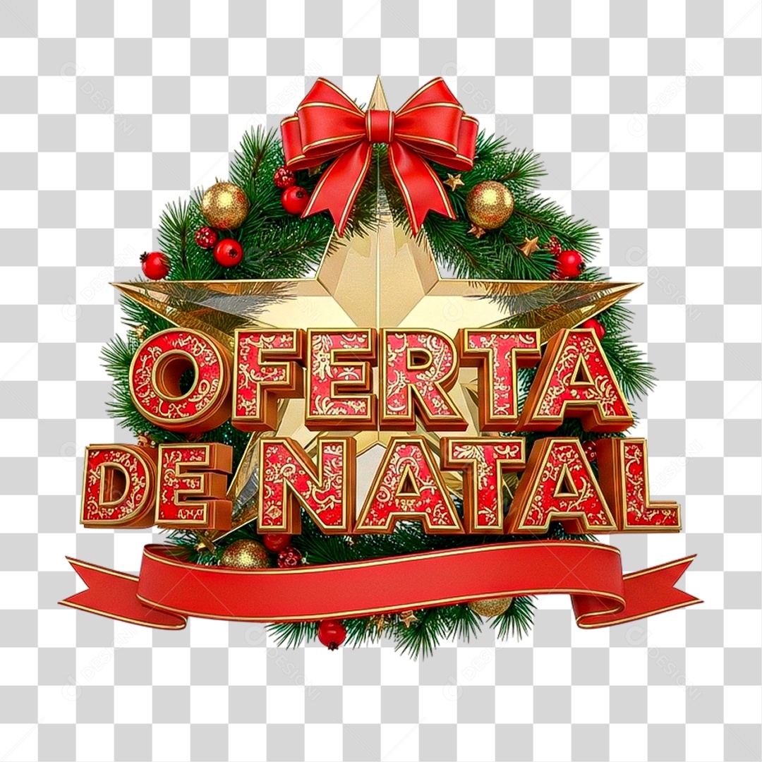 Selo 3D Oferta de Natal PNG Transparente