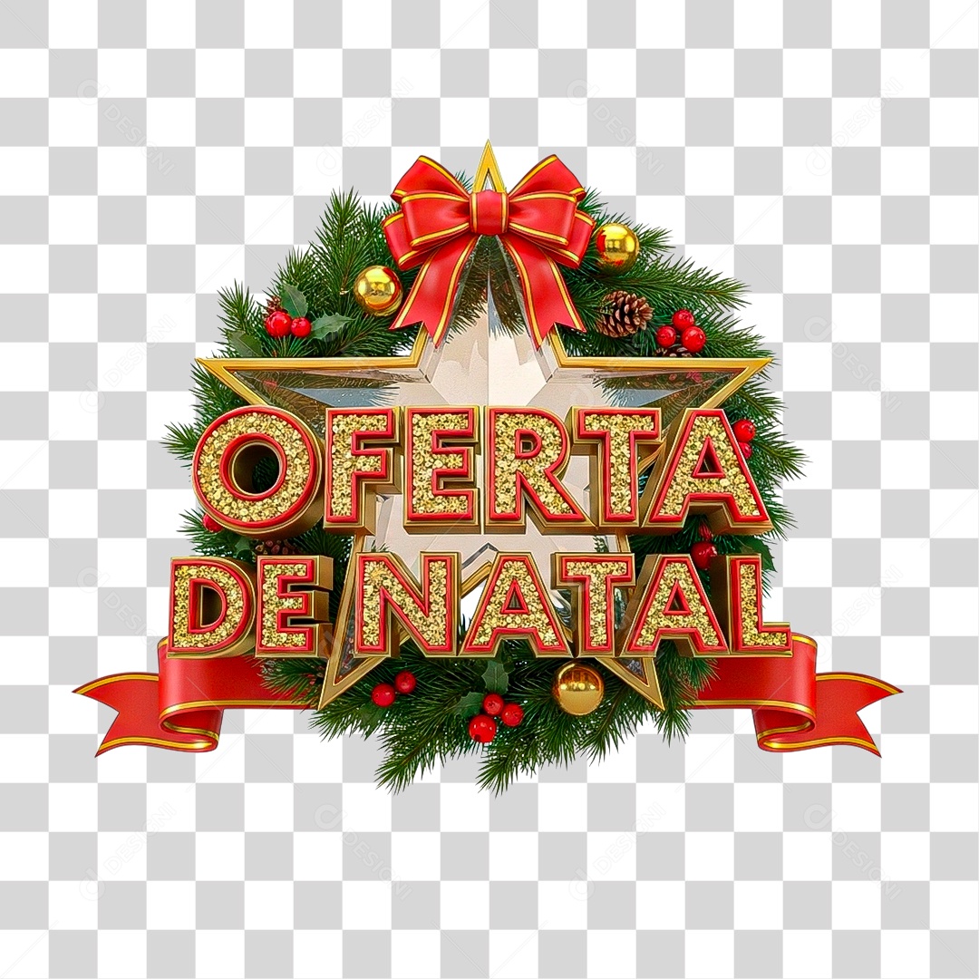 Selo 3D Oferta de Natal PNG Transparente