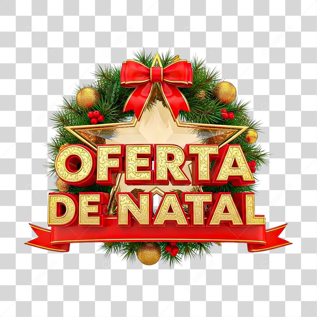 Selo 3D Oferta de Natal PNG Transparente