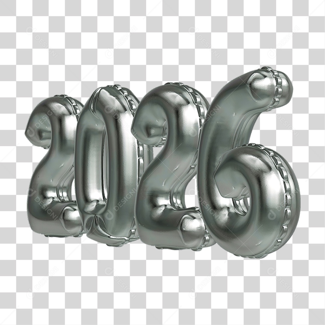 Balões 2026 Ano Novo PNG Transparente