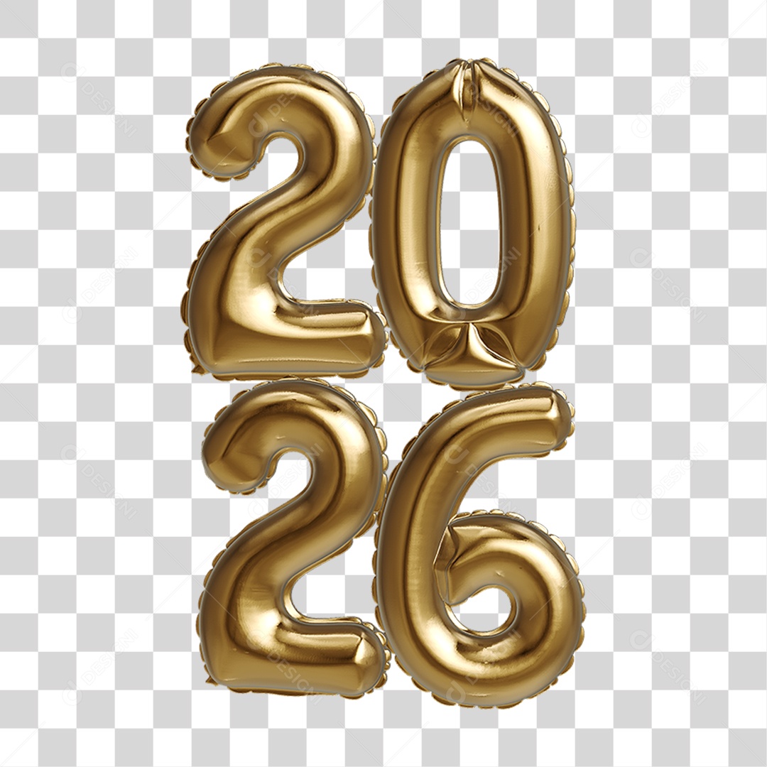 Balões 2026 Ano Novo PNG Transparente