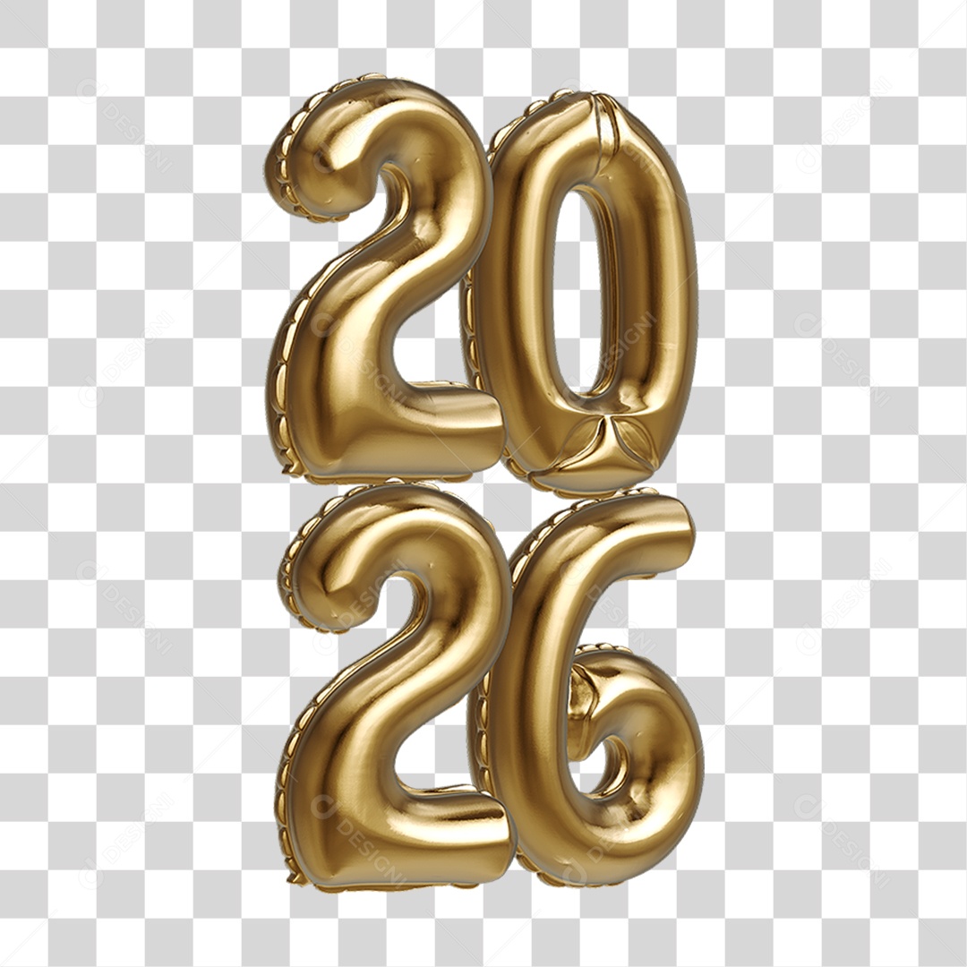 Balões 2026 Ano Novo PNG Transparente