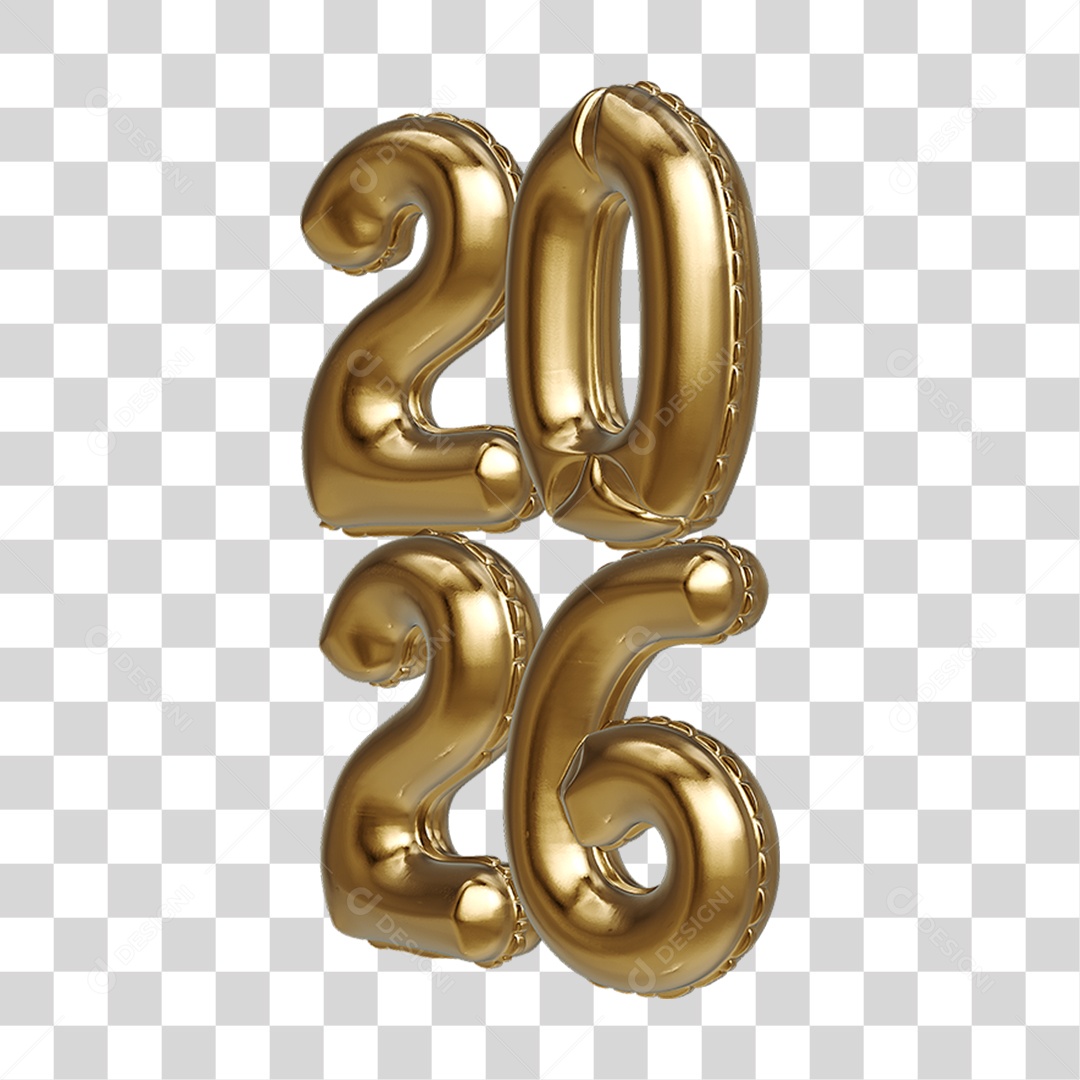 Balões 2026 Ano Novo PNG Transparente